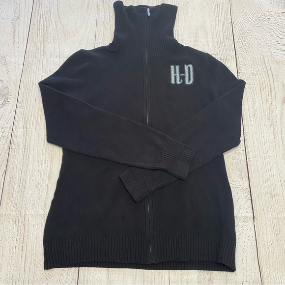 Women’s Harley-Davidson Black zip up sweater Large - Picture 1 of 9